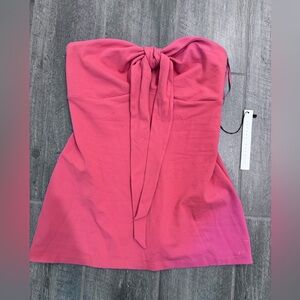 Susana Monaco Pink Tulip Tie Bow‎ Tube Top Size Small NWT